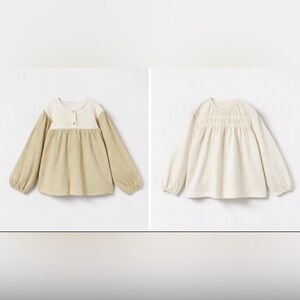 2X NWT Zara Toddler Girls Tops 2-3T & 3-4T Mocked Blouse